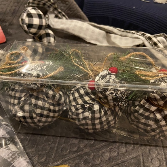 Black & White Checkered Christmas Tree Ornaments - Picture 4 of 6